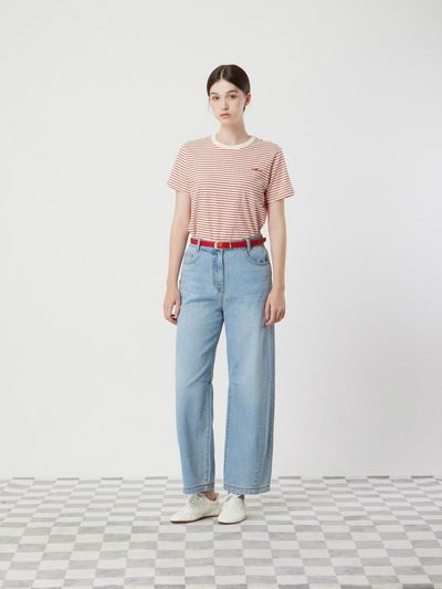 CC collect Striped Half-Sleeve T-shirt (C252PSM136) [RD]