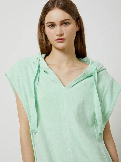 CC collect Terry Cover-up Beach Hooded Cloak - Mint