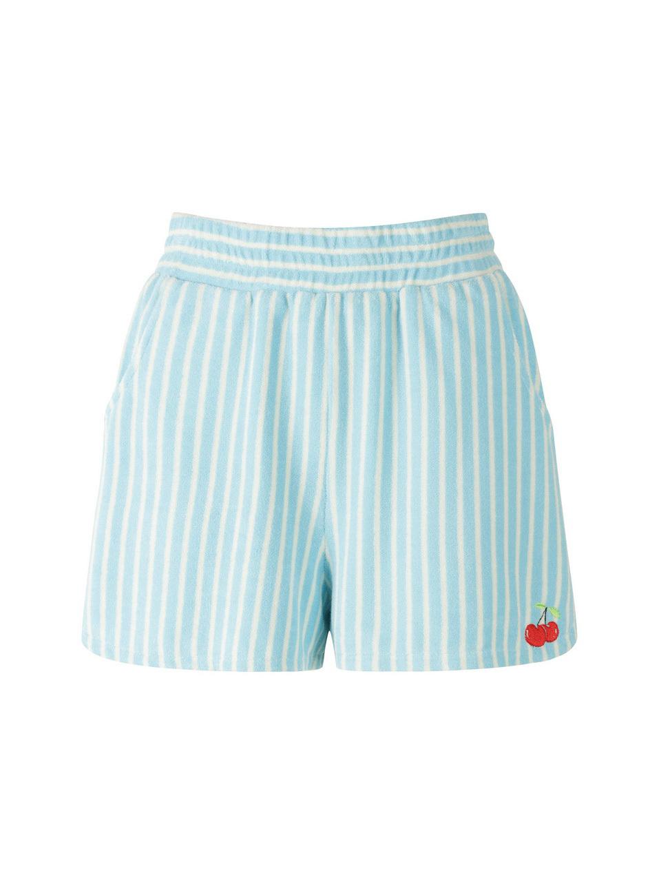 CC collect Terry Cover-up Shorts - Striped Fabric