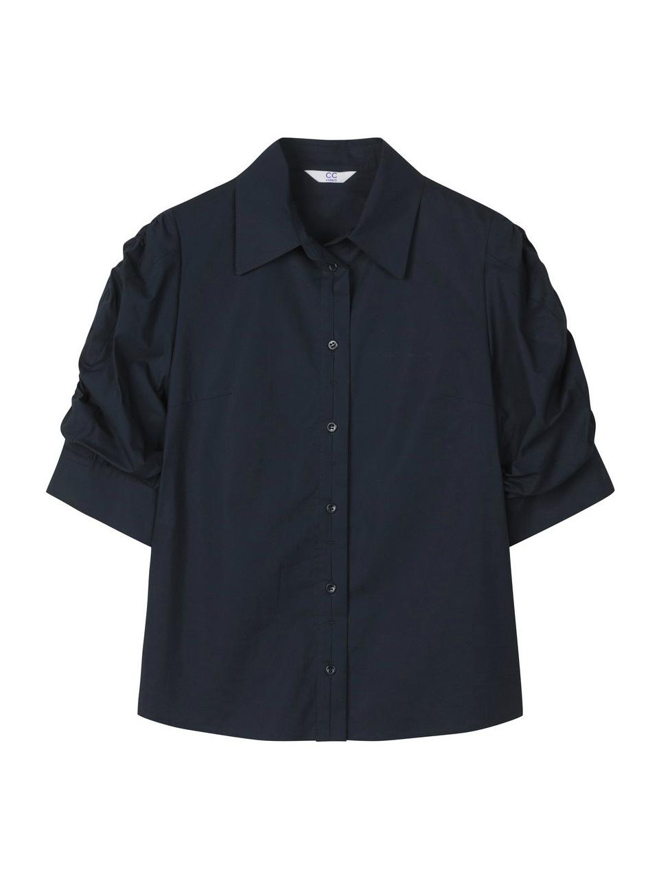 CC collect Volume Shirring Sleeve Shirt DN_C243MSC008