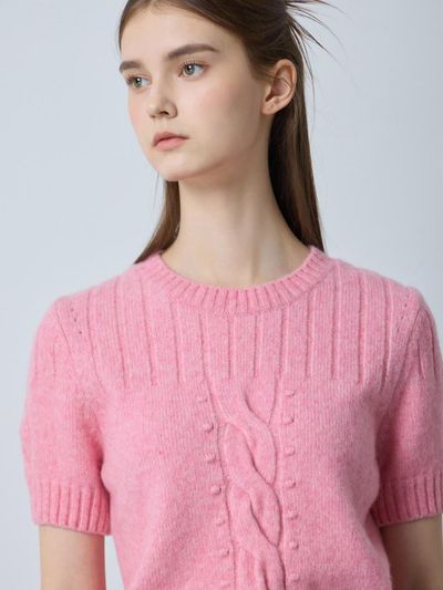 CC collect wool blend half sleeve pullover PK_C244KSK036