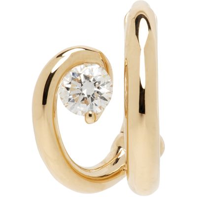 C.Chesnais C.Chesnais Serti Sculpté Single Hoop Earring