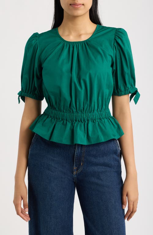 CeCe CeCe Balloon Sleeve Cotton Poplin Top