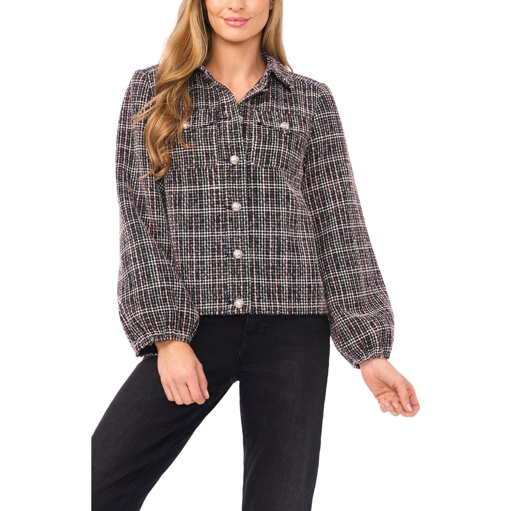 CeCe - Balloon Sleeve Tweed Jacket