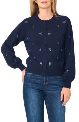CeCe CeCe Bead Embroidered Cardigan