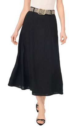 CeCe CeCe BELTED LINEN SKIRT