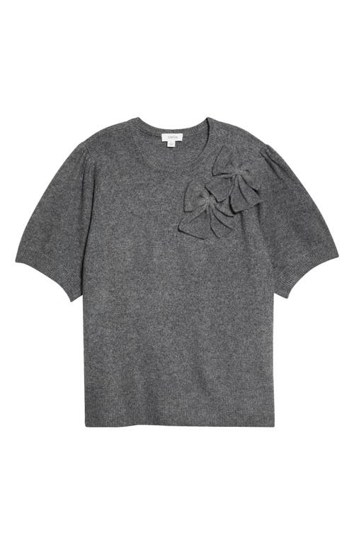 CeCe CeCe Bow Appliqu Short Sleeve Sweater