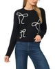 Cece CeCe Bow Embroidery Crewneck Long Sleeve Sweater - 1