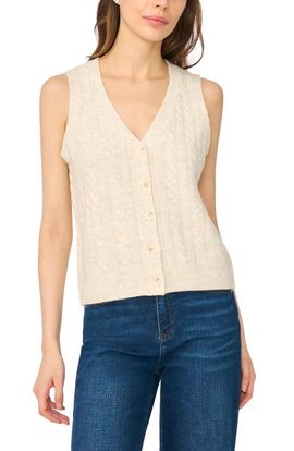 CeCe CeCe Cable Knit V-Neck Sweater Vest
