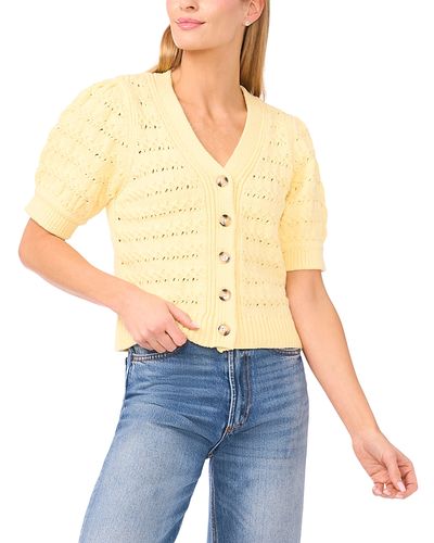 Cece CeCe Chunky Short Sleeve Cardigan Sweater