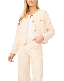 Cece CeCe Collarless Eyelet Jacket