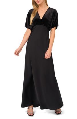 CeCe CeCe Dolman Sleeve Velvet & Satin Dress