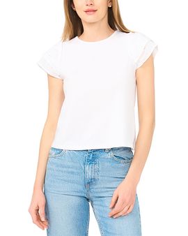 Cece CeCe Double Ruffle Sleeve Top