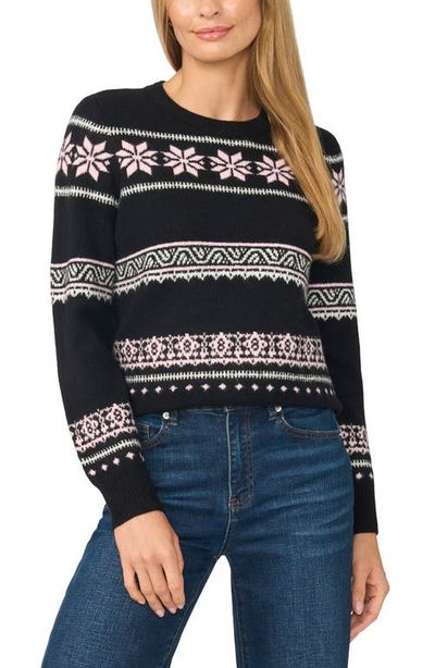 CeCe CeCe Fair Isle Crewneck Sweater