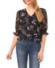 CeCe CeCe Floral Clip Dot Chiffon Top - 1