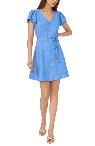CeCe CeCe Flutter Sleeve Tie Waist Minidress