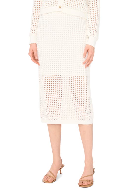 CeCe CeCe Open Stitch Midi Skirt