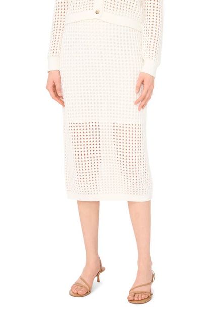CeCe CeCe Open Stitch Midi Skirt