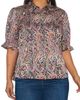 CeCe CeCe Paisley Satin Shirt with Balloon Sleeves - 1