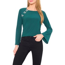 CeCe CeCe Pearly Bow Knit Top