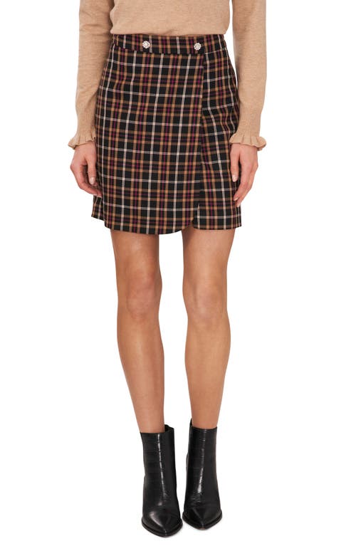 CeCe CeCe Plaid Wrap Miniskirt