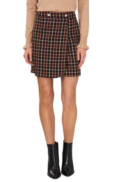 CeCe CeCe Plaid Wrap Miniskirt