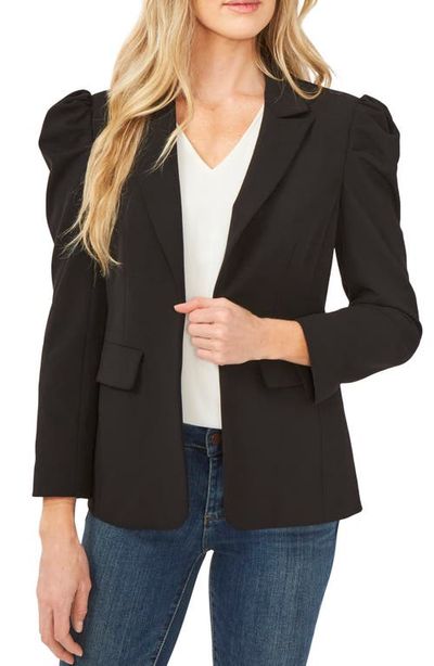 CeCe CeCe Puff Shoulder Open Front Ponte Blazer