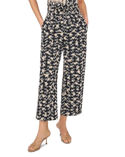 Cece CeCe Pull On Printed Eyelet Pants
