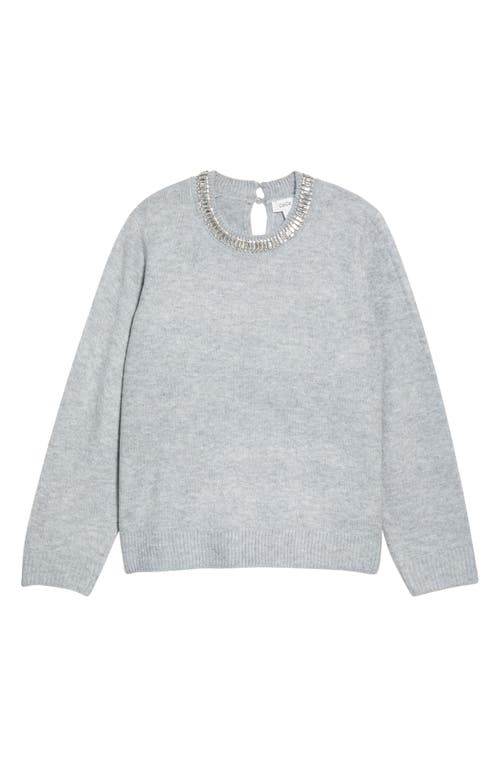 CeCe CeCe Rhinestone Neckline Sweater