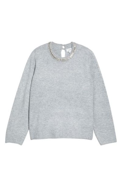 CeCe CeCe Rhinestone Neckline Sweater
