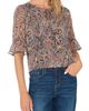 CeCe CeCe Ruffle Cuff Split Tie Neck Top - 1