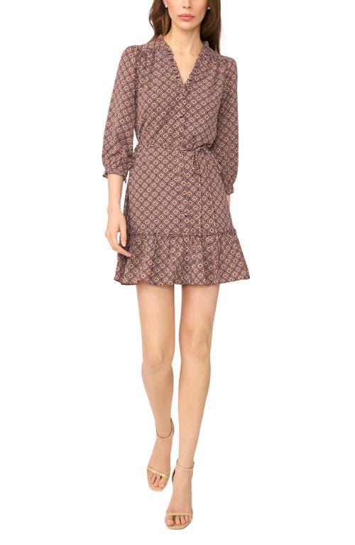 CeCe CeCe Ruffle V Neck Minidress