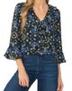 CeCe CeCe Ruffled V-Neck Crepe Top - 1