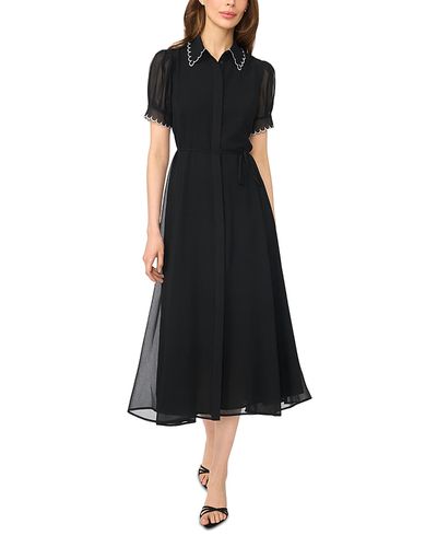 Cece CeCe Scallop Edge Midi Shirtdress