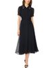 CeCe CeCe Scalloped Contrast Stitch Shirtdress - 1