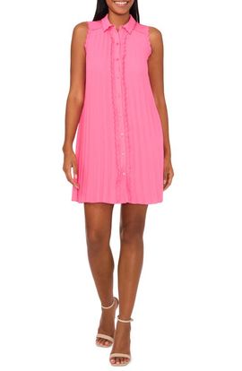 CeCe CeCe Scalloped Pleated Shirtdress