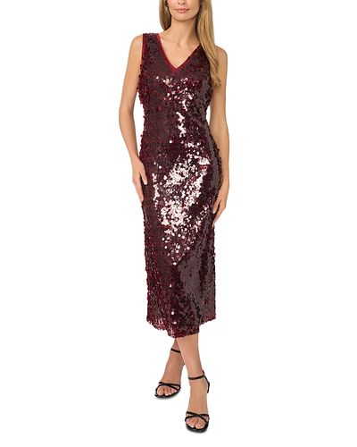 Cece CeCe Sequin V Neck Tie Back Midi Dress