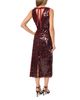 Cece CeCe Sequin V Neck Tie Back Midi Dress - 3