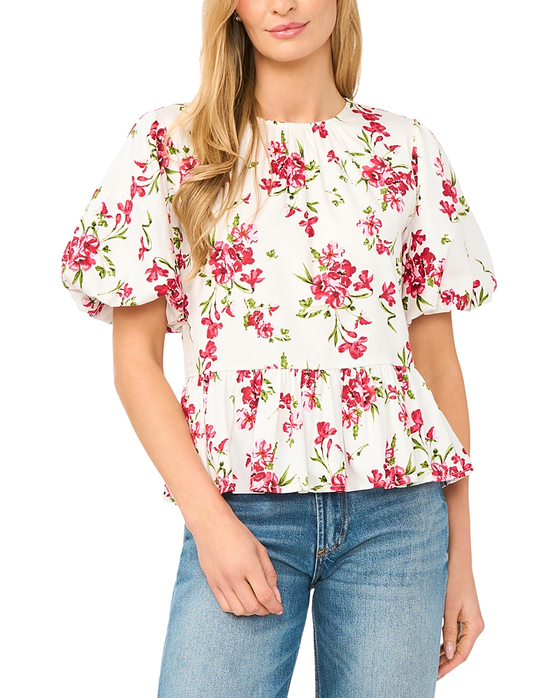 Cece CeCe Shirred Crewneck Top