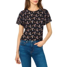 CeCe CeCe Shirred Flutter Sleeve T-Shirt