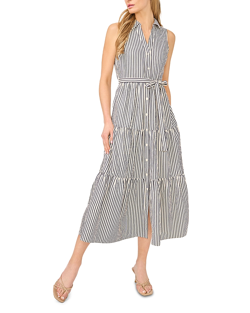 Cece CeCe Sleeveless Collared Midi Shirtdress