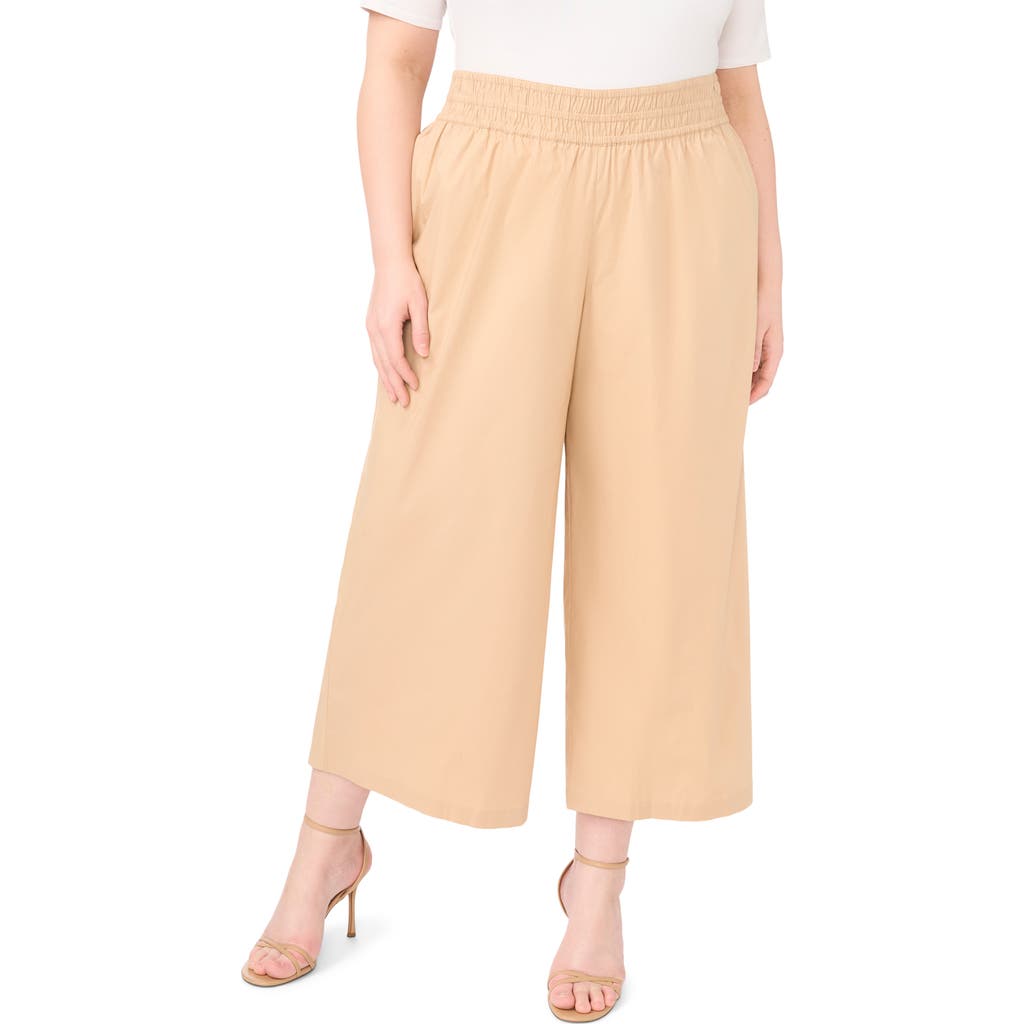 CeCe CeCe Smocked Waist Crop Pull-On Pants