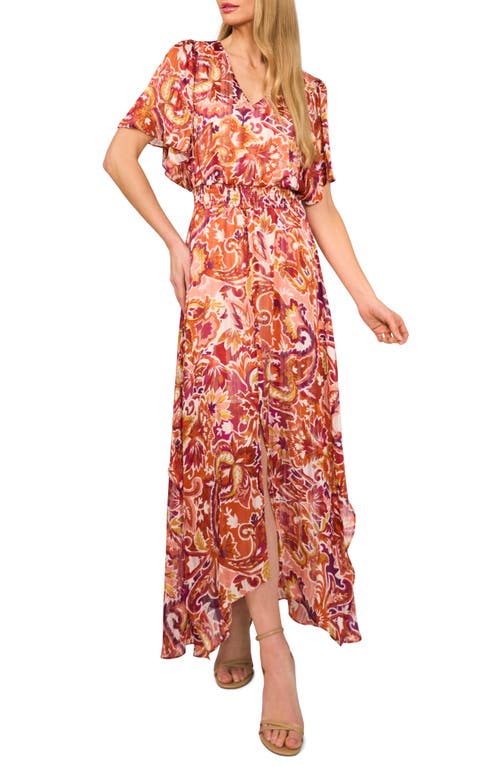 CeCe CeCe Smocked Waist Flutter Sleeve Maxi Dress