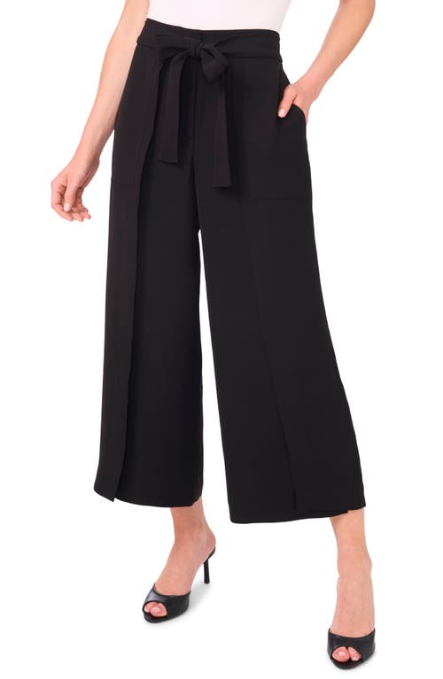 CeCe CeCe Tie Waist Crop Wide Leg Pants