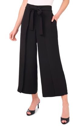 CeCe CeCe Tie Waist Crop Wide Leg Pants