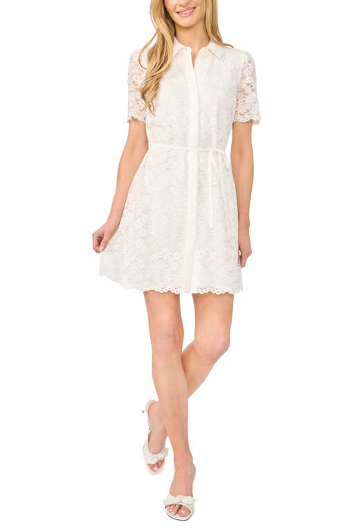 CeCe CeCe Tie Waist Lace Minidress