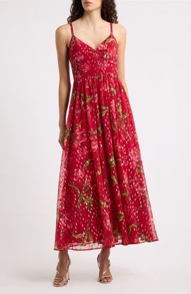 CeCe CeCe V-Neck Floral Gown