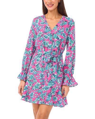 Cece CeCe V Neck Tie Waist Dress