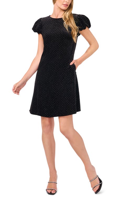 CeCe CeCe Velvet Bubble Sleeve Dress