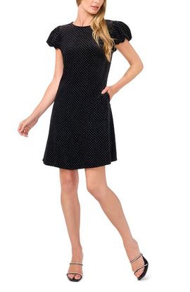 CeCe CeCe Velvet Bubble Sleeve Dress